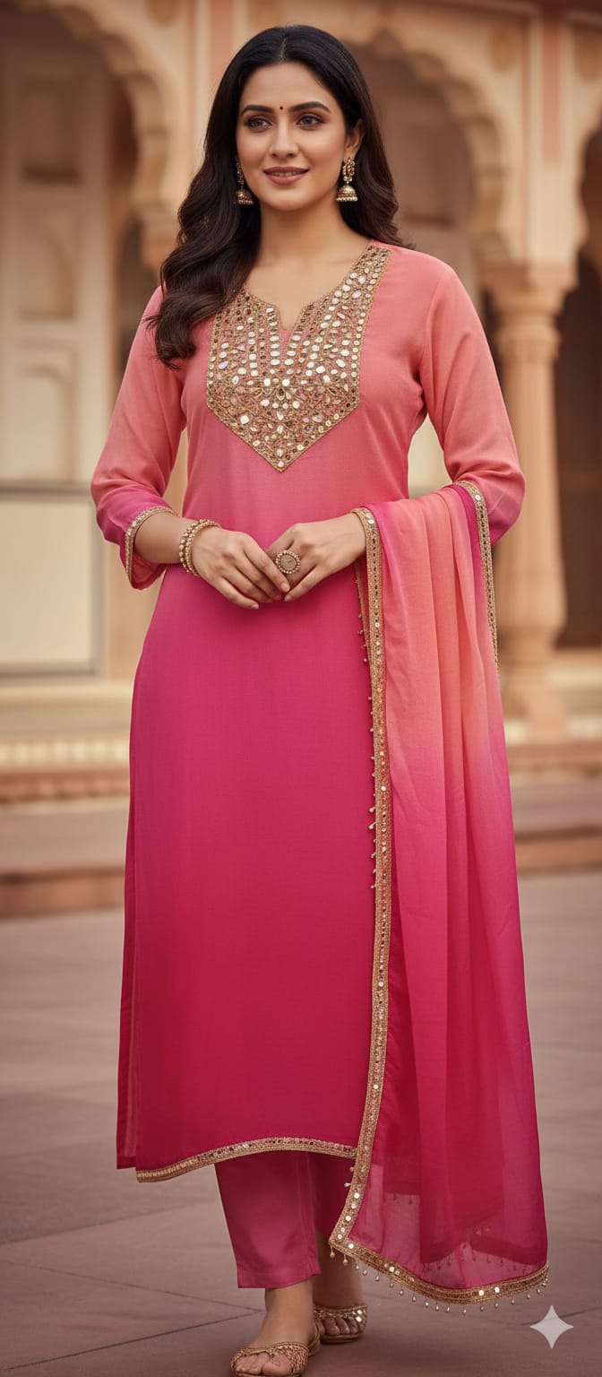 Shaded Party Wear Suit