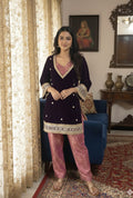 Luxurious 5-Piece Brocade &amp; Velvet Party Wear Ensembl